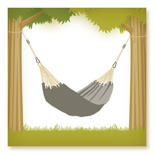 Suspending a hammock between two trees